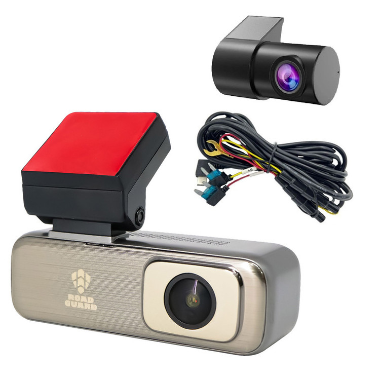 دوربین ثبت وقایع خودرو رودگارد مدل RG CAM7 4k به همراه دوربین عقب و کیت برق مستقیم